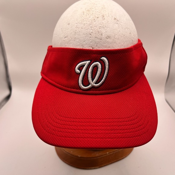 Oc Sports Other - Washington Nationals Visor Red OC Sports MLB Adjustable Mesh Hat OSFM